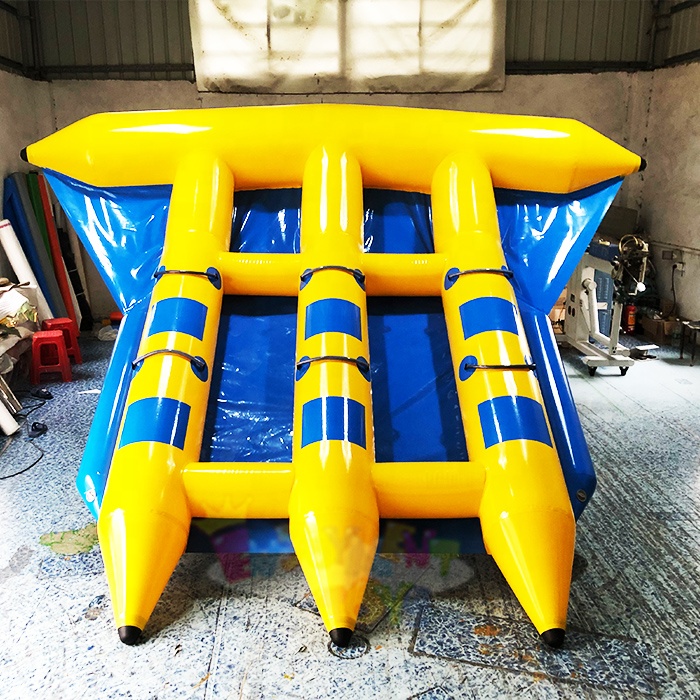 Professional Towable Fly Fish Marine Sport ,Towed Banana Buoy ,3 Tubes Towable Inflatable Fly Fish