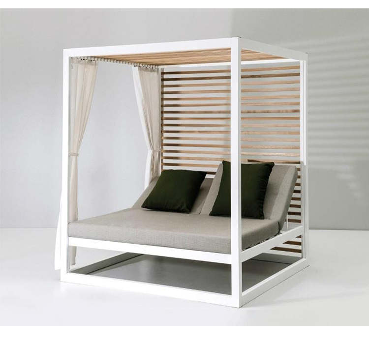 luxury hotel wood daybed sunbed outdoor chaise outdoor daybed with mosquito net garden furniture out
