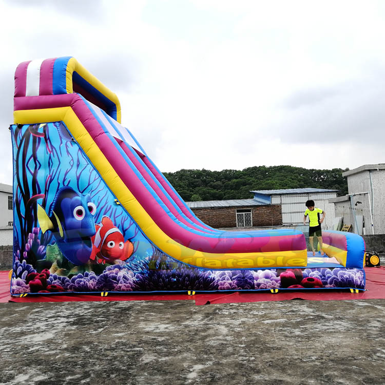 Customized outdoor playground amusement park Giant inflatable ocean slide with Ocean Ball Pool for s