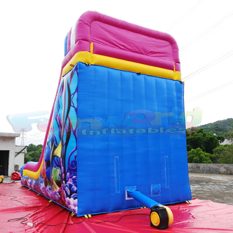 Customized outdoor playground amusement park Giant inflatable ocean slide with Ocean Ball Pool for s