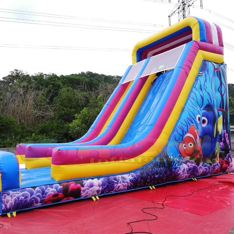 Customized outdoor playground amusement park Giant inflatable ocean slide with Ocean Ball Pool for s