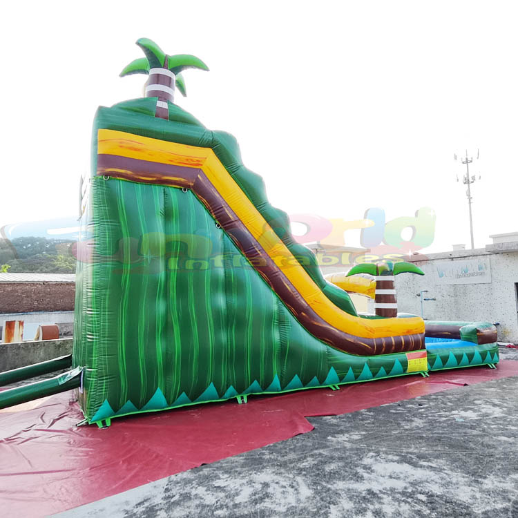 Outdoor commercial combo bounce water slide jumper Inflatable tropical water slide