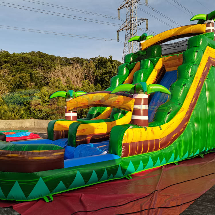 Outdoor commercial combo bounce water slide jumper Inflatable tropical water slide