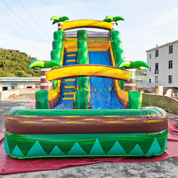 Outdoor commercial combo bounce water slide jumper Inflatable tropical water slide