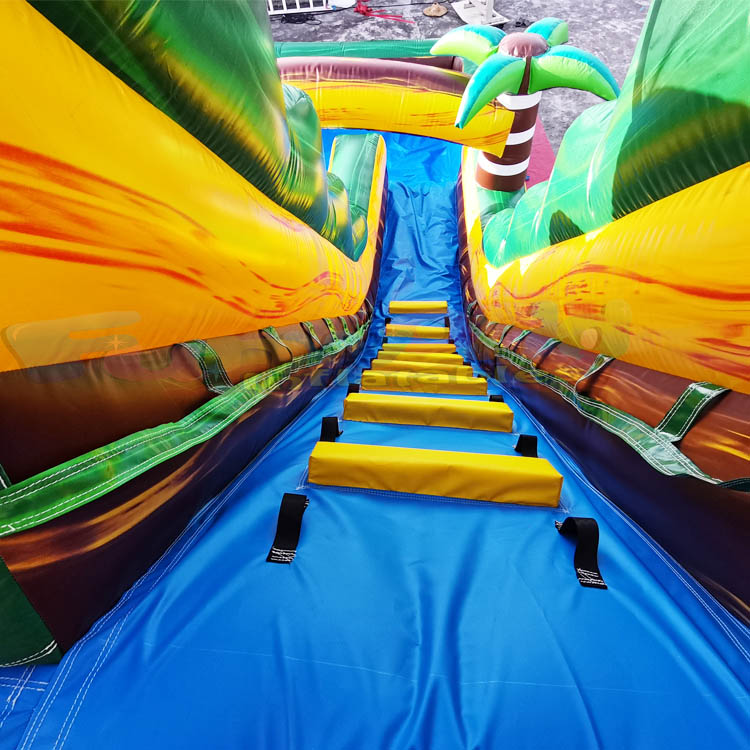 Outdoor commercial combo bounce water slide jumper Inflatable tropical water slide