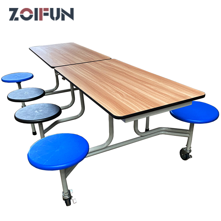 Manufacturers  30 Year Warranty 8 Seat Set Modern Folding Dining Table school cafeteria furniture