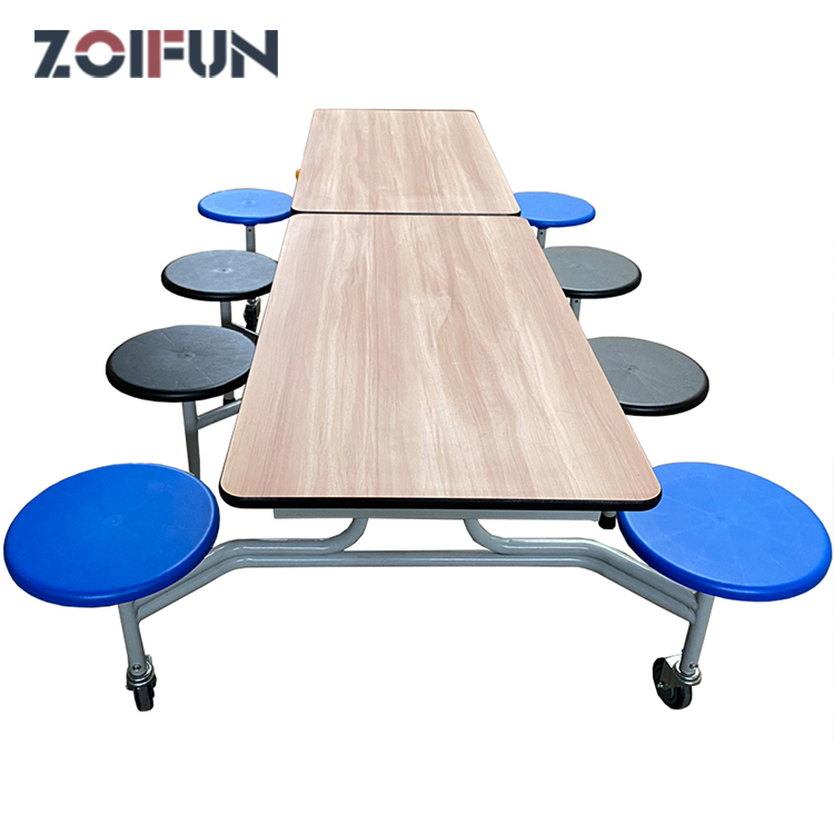 Manufacturers  30 Year Warranty 8 Seat Set Modern Folding Dining Table school cafeteria furniture