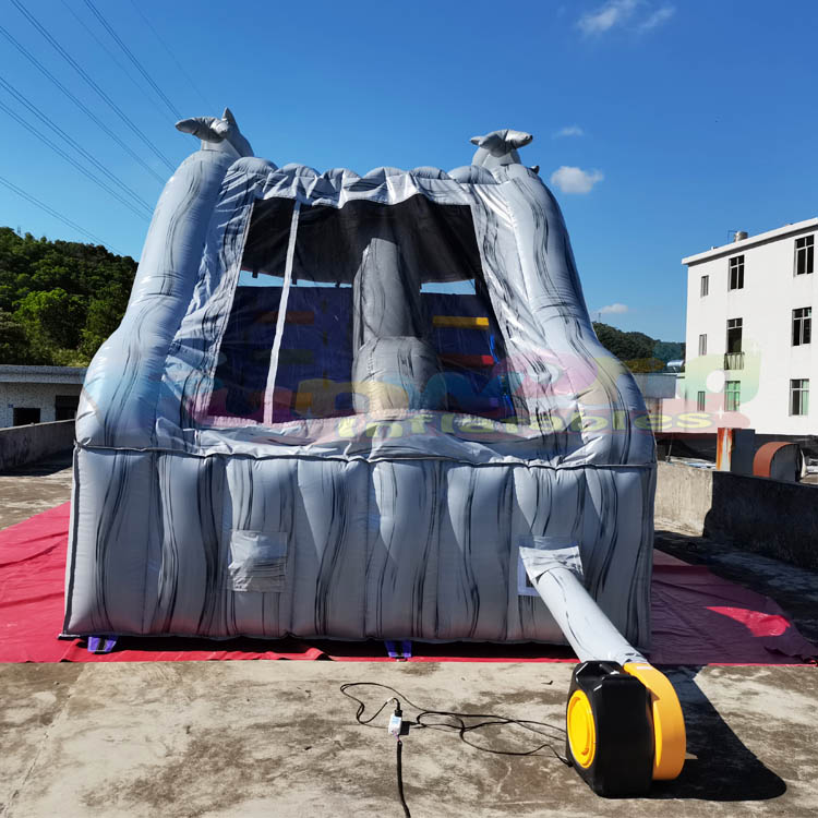 Outdoor Summer Games Backyard Large Size Bounce House Water Slide Dolphin Inflatable Water Slide Wit