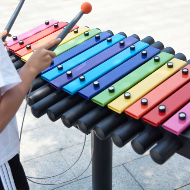 Metal fun street music glockenspiel /outdoor play equipment for public park entertainment unit