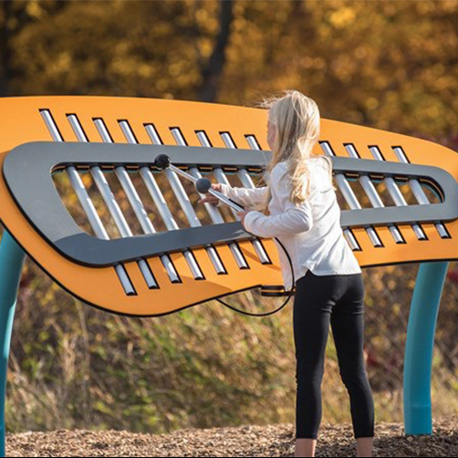 Metal fun street music glockenspiel /outdoor play equipment for public park entertainment unit