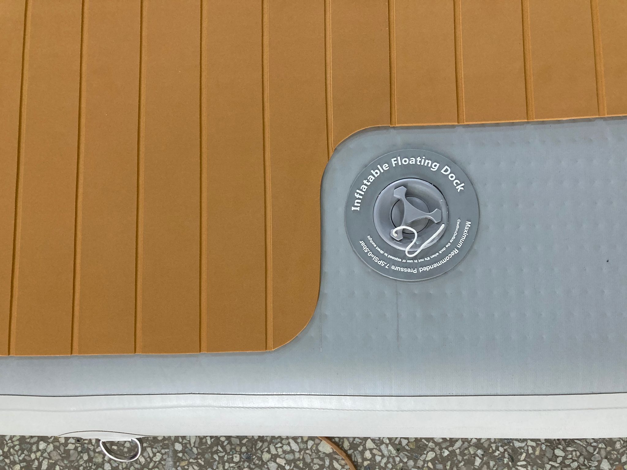 2.5X1.5X0.2M Wood Grain Teak Single Layered Drop Stitch Inflatable Dock Sport Boat Swim Platform Yac