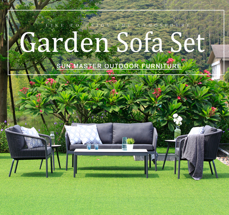 muebles de jardin 4-Piece Outdoor Furniture Rattan Wicker Garden Sofa Set Courtyard Combination High
