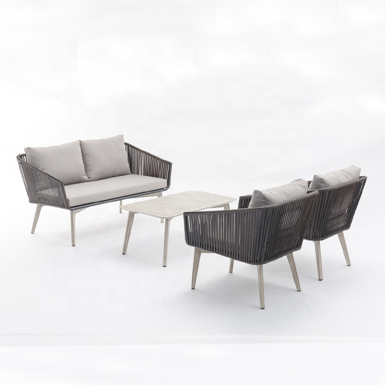 muebles de jardin 4-Piece Outdoor Furniture Rattan Wicker Garden Sofa Set Courtyard Combination High