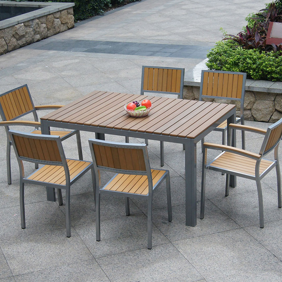 Factory Sale Leisure Stackable Wpc Picnic Table Outdoor Coffee Chair And Set