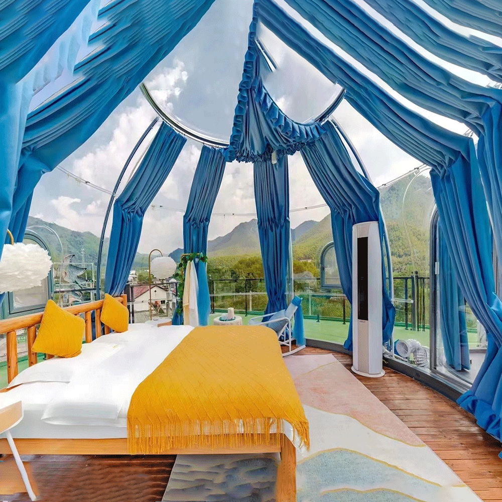 4.5 +2.1 Meters Luxury Transparent dome tent geodesic outdoor camping dome tent for resort hotel, Ca
