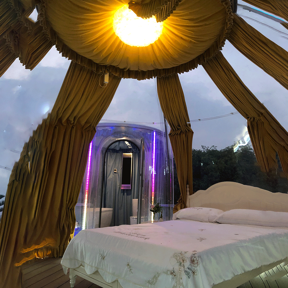 4.5 +2.1 Meters Luxury Transparent dome tent geodesic outdoor camping dome tent for resort hotel, Ca