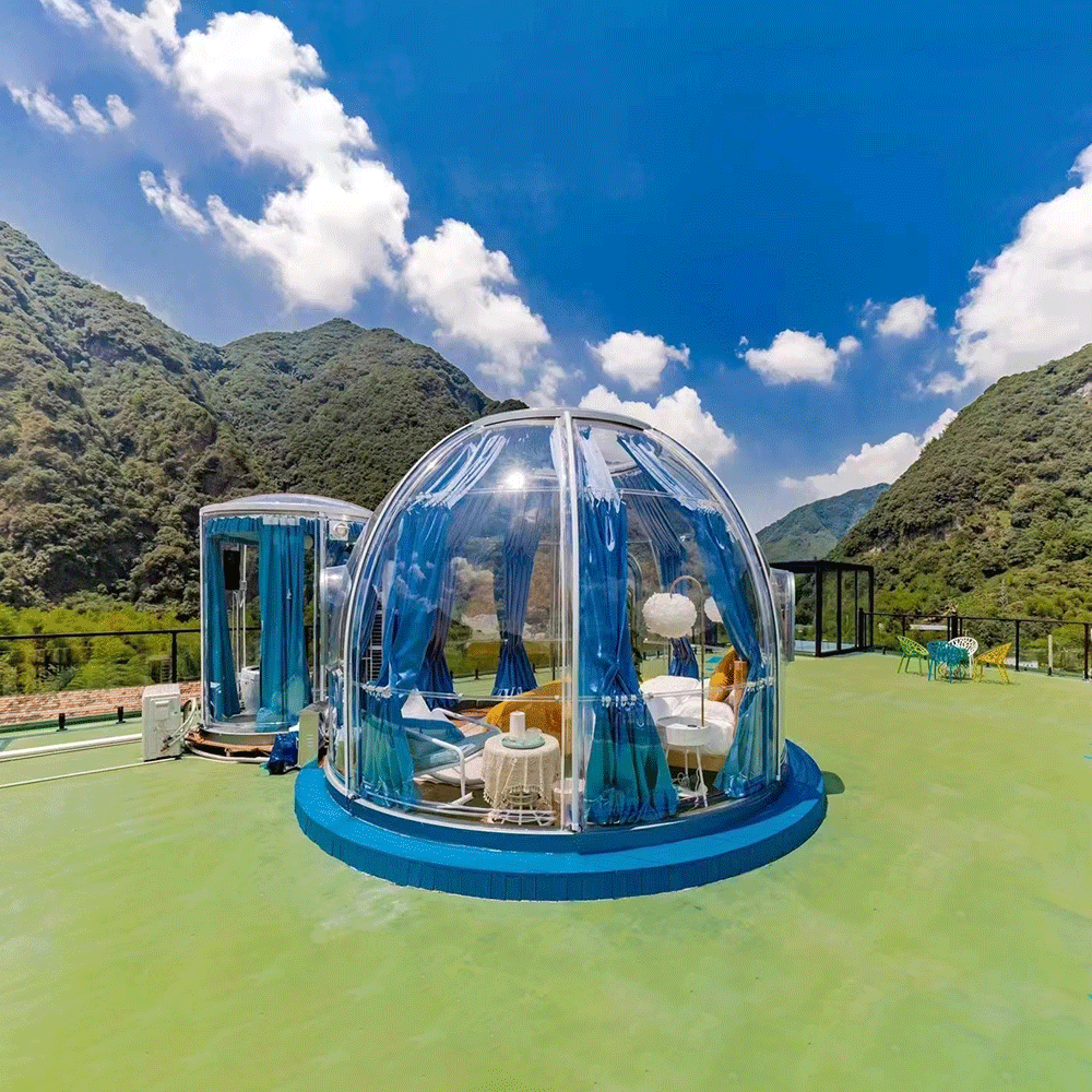 4.5 +2.1 Meters Luxury Transparent dome tent geodesic outdoor camping dome tent for resort hotel, Ca