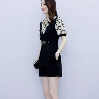 Leisure suits ladies two-piece fashion fat mm show thin a little big yards dress full of shorts