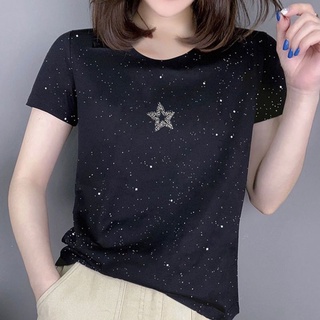 2023 Printed Short Sleeve T-Shirt Women's 95 Cotton Loose