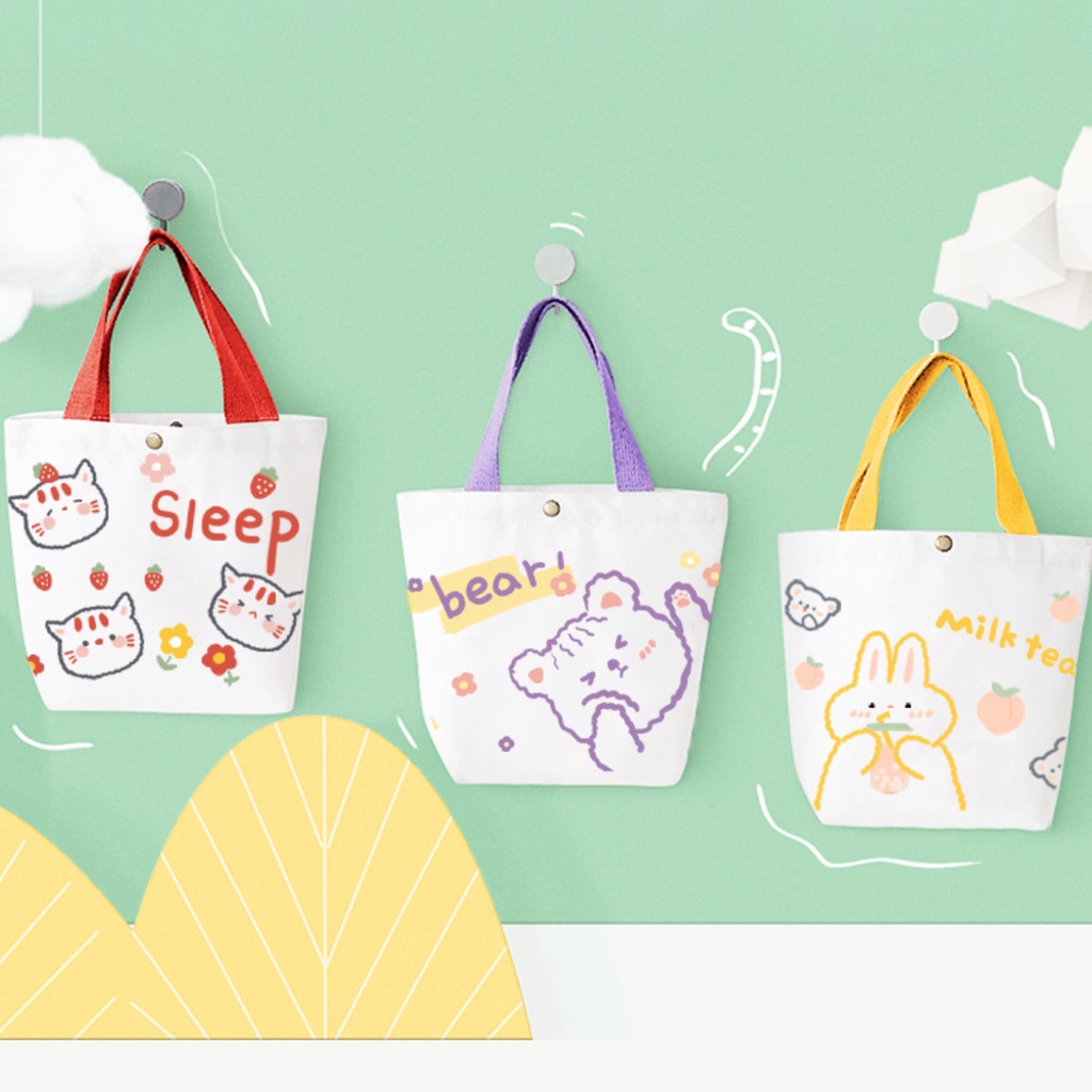 B129 Korea Canvas Tote Bag Tangan Handbag Perempuan Handbag Wanita Handbag Murah Tote Beg Handbeg Pe