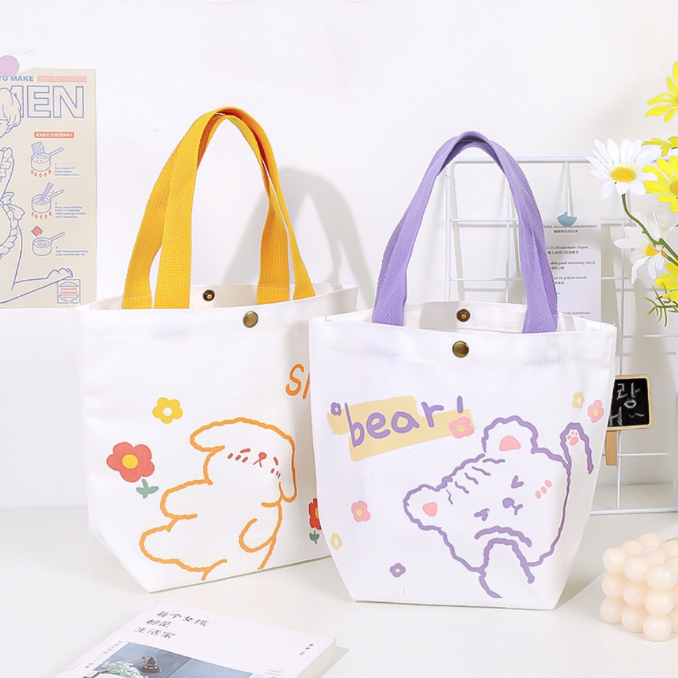 B129 Korea Canvas Tote Bag Tangan Handbag Perempuan Handbag Wanita Handbag Murah Tote Beg Handbeg Pe