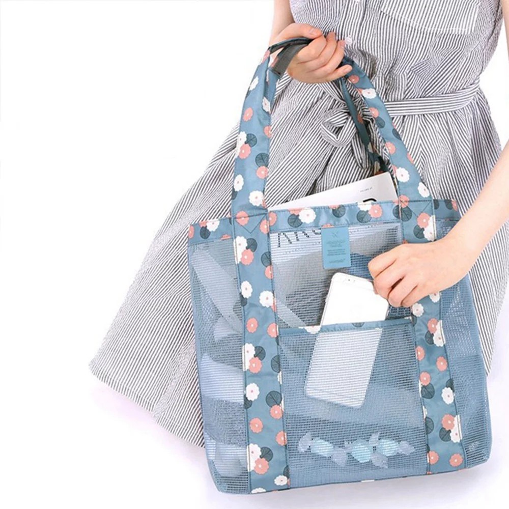 Oxford Sand Mesh Bag Picnic Fashion Storage Bags Cosmetics Economic Travel Bag Summer Large Capacity