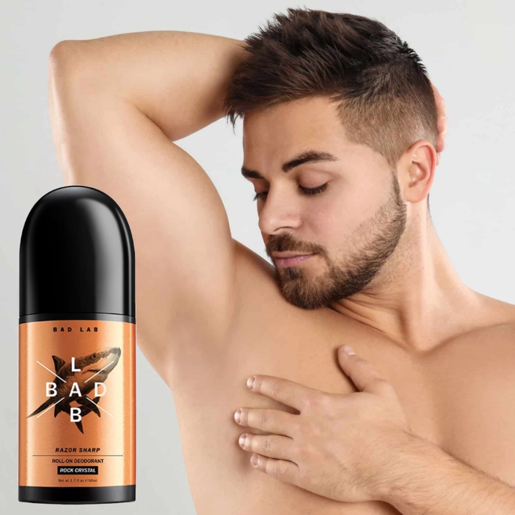 Bad Lab Razor Sharp Roll-On Deodorant Sensitive Skin 50ml Halal Prevent Odour Armpit Sweat Smell Ant