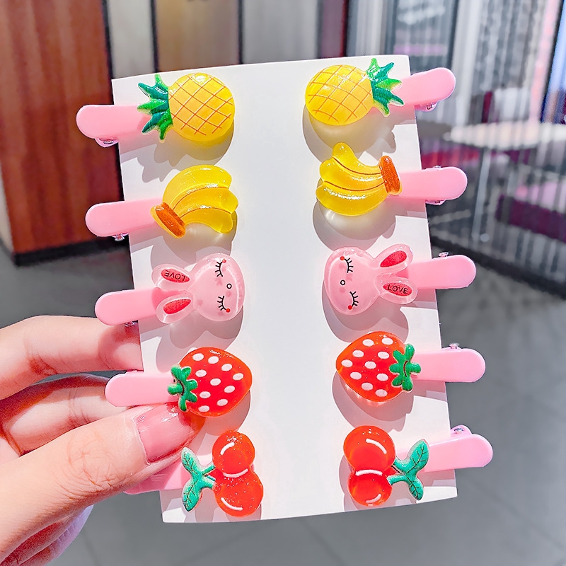 Fashion Flower Fruit Hair Clip Set Korean Cartoon Baby Kids Hairpin Set Girls Headdress Hair Accesso