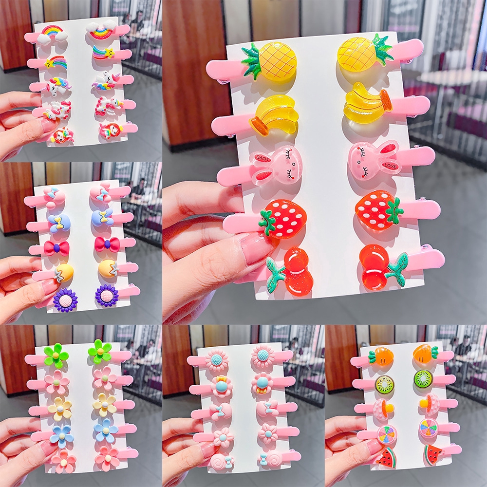 Fashion Flower Fruit Hair Clip Set Korean Cartoon Baby Kids Hairpin Set Girls Headdress Hair Accesso