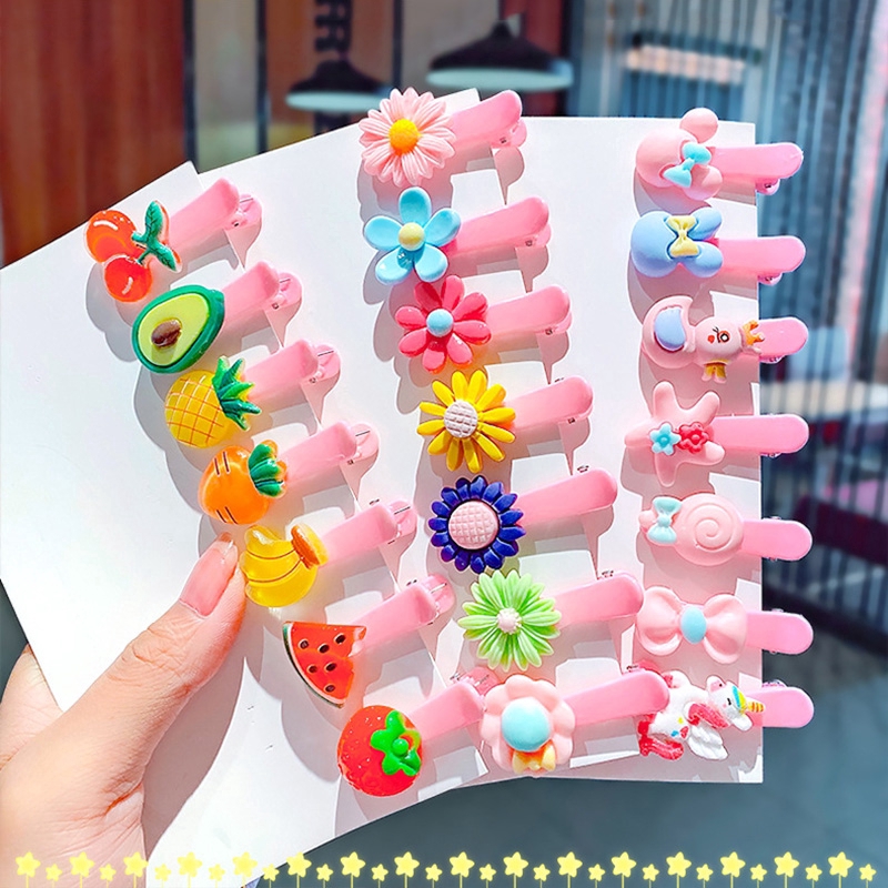 Fashion Flower Fruit Hair Clip Set Korean Cartoon Baby Kids Hairpin Set Girls Headdress Hair Accesso