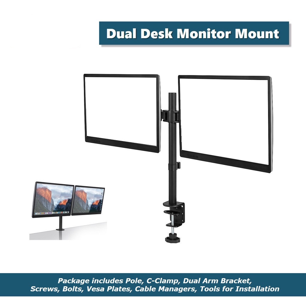 EXPOSE Dual Monitor Arm Desktop Mount Bracket  17-32 Inch  2KG-15KG  Fully Adjustable  Full Dynamic 