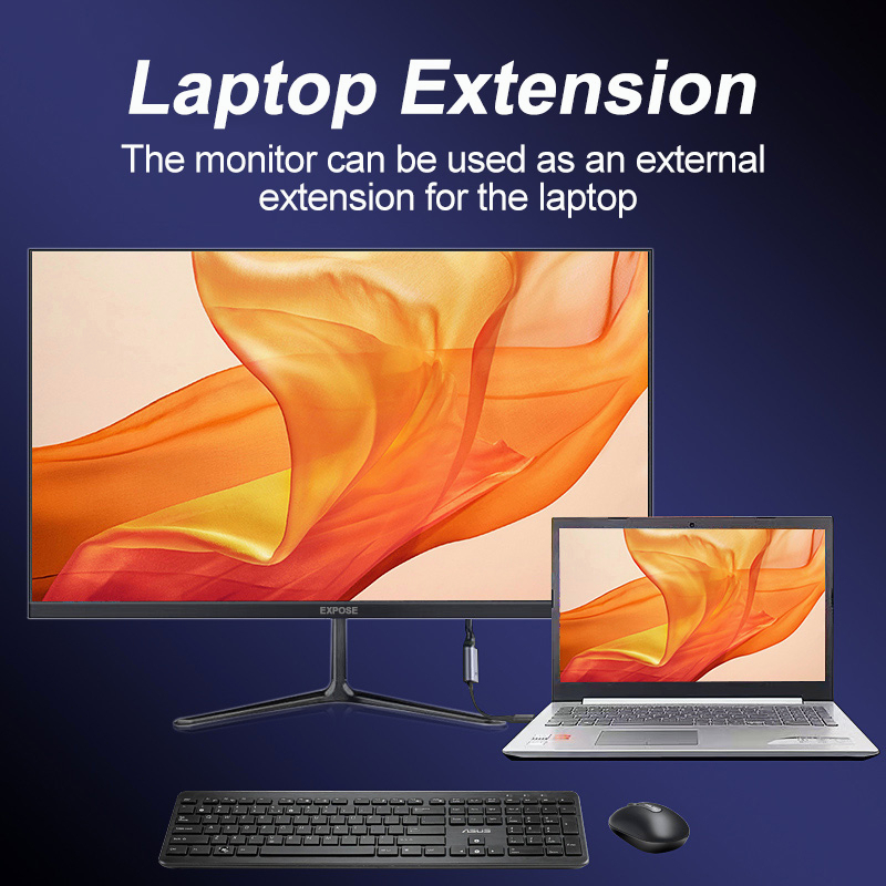 EXPOSE 27 Inch Curved Gaming Monitor 165HZ LED PC Monitor Frameless Murah 1080P HDMI Wide Screen Dis