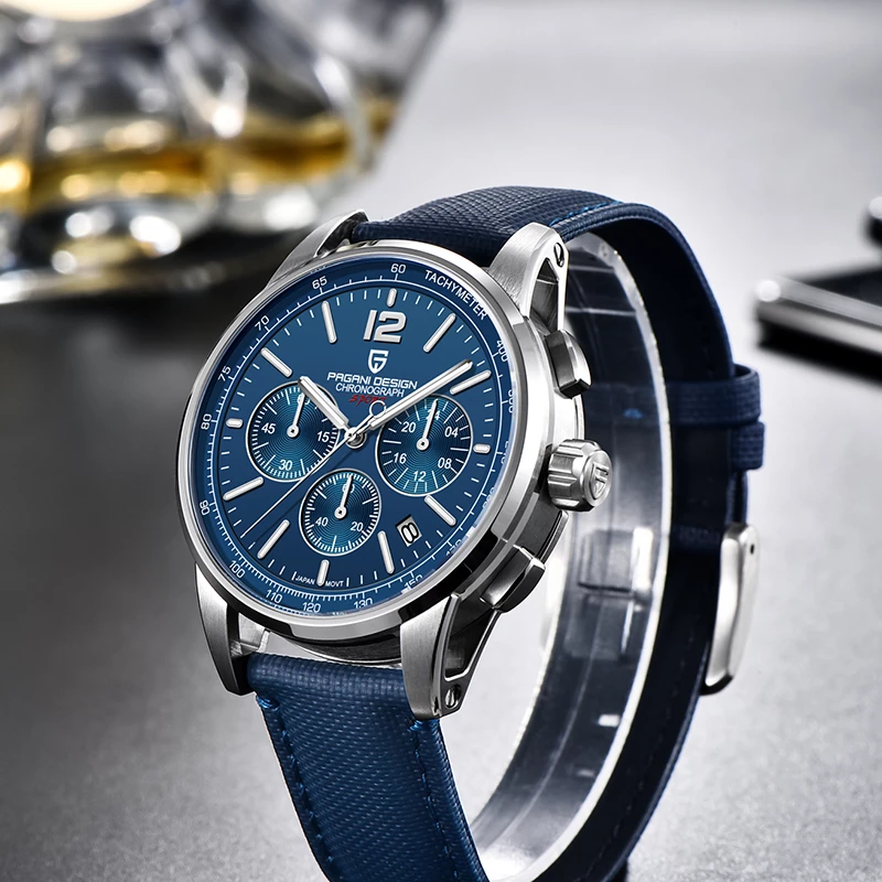 PAGANI DESIGN 2022 Mens Watches Luxury Sport Quartz VK63 Chronograph 10Bar Waterproof Stainless Stee
