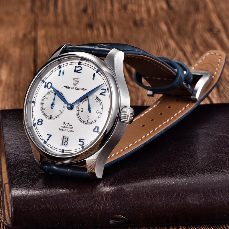 PAGANI DESIGN 1722 Men's Pilot Watch Power Reserve Automatic Mechanical Watches Sapphire Glass Full 