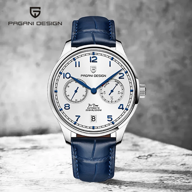 PAGANI DESIGN 1722 Men's Pilot Watch Power Reserve Automatic Mechanical Watches Sapphire Glass Full 