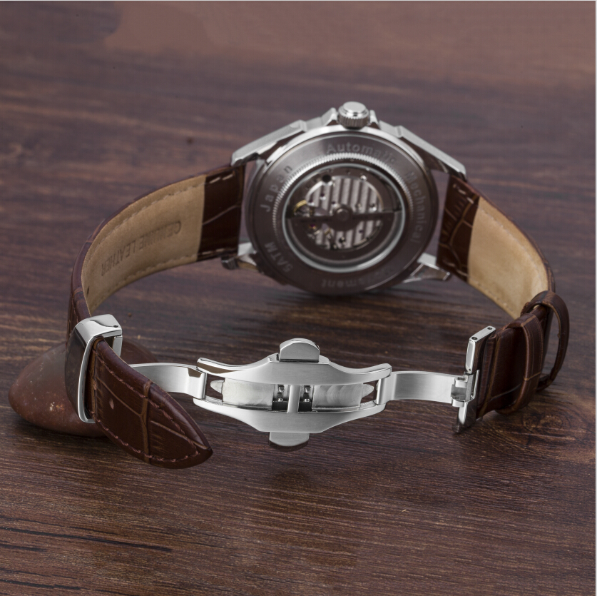 Leather strap MIYOTA movement custom mechanical luxury watch