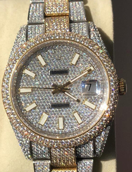 Iced out watch bust down Luxury Day just CZ bling bling 316 Waterproof super swiss Automatic Mechani