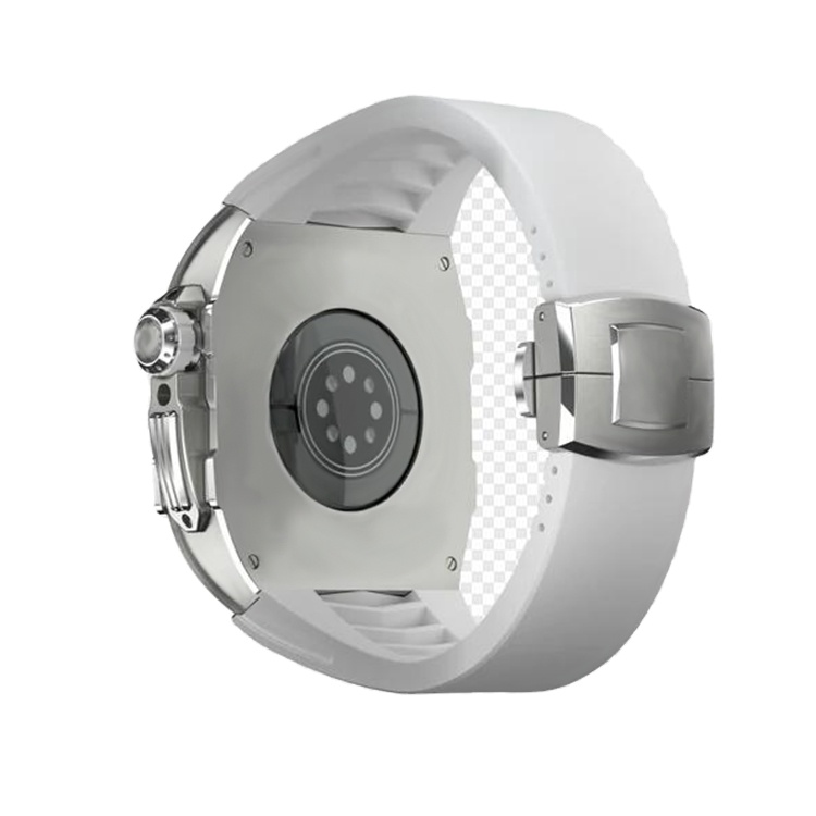 Custom logo protective watches cover high shiny stainless steel large waterproof watch case for appl