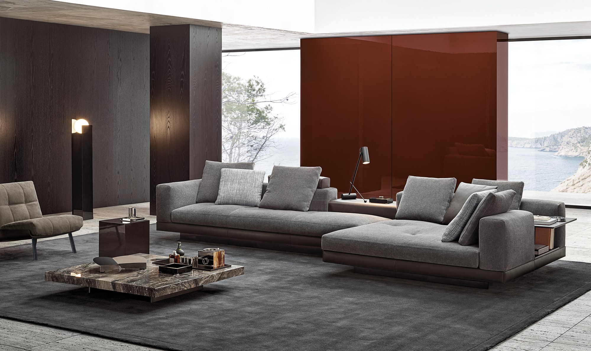 Luxury elegant design stainless steel living room 