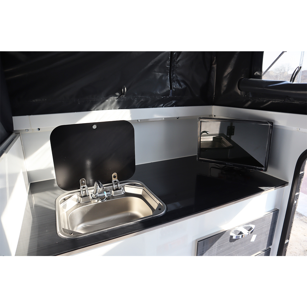 Australian standard aluminum alloy 14 FT hybrid caravan offroad travel trailer pop top camper traile