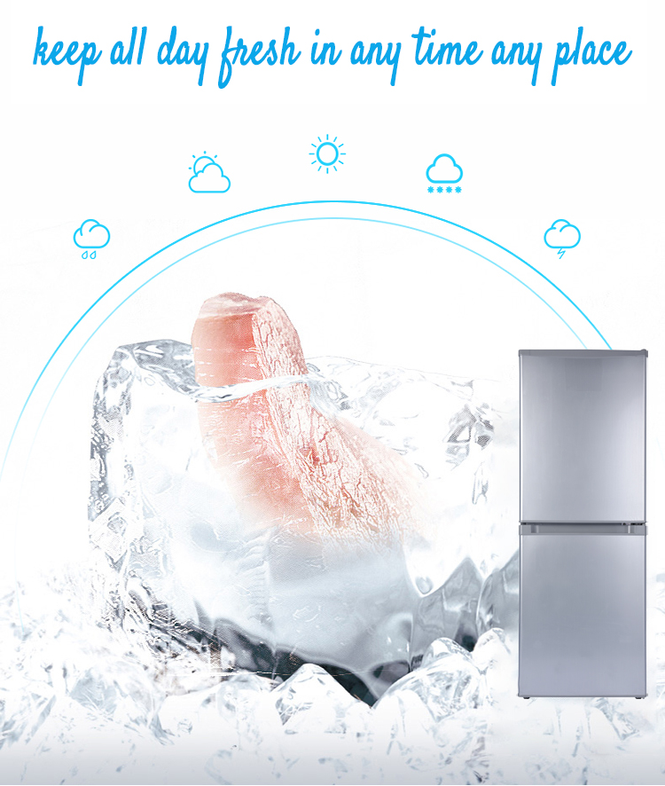 Low Energy DC Compressor Home Appliance 168 Liter Bottom Freezer Refrigerator