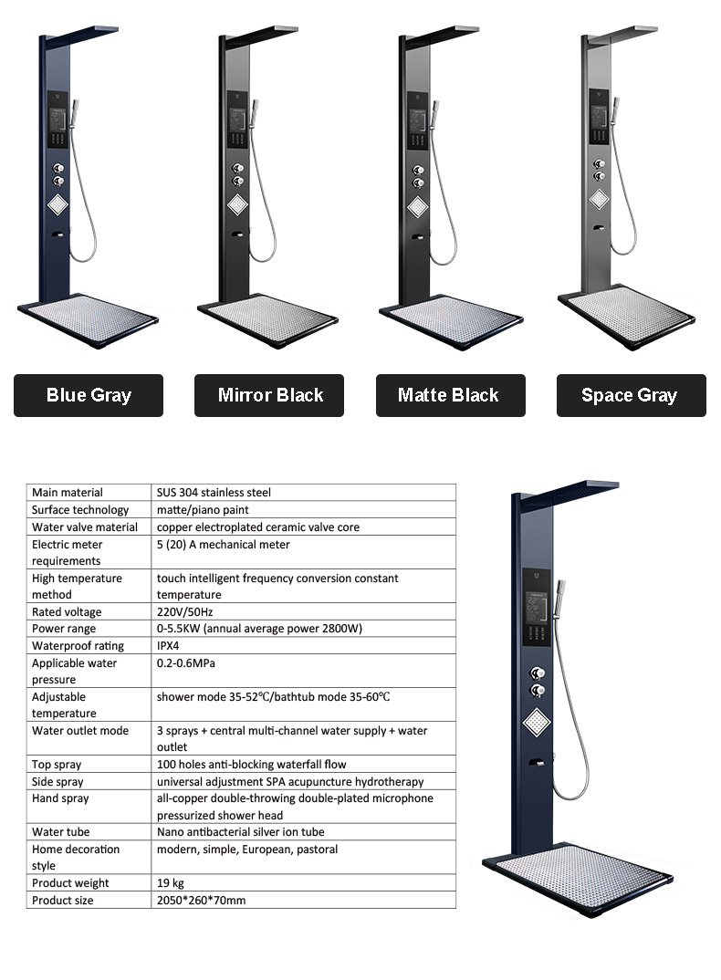 Home Appliances Shower Mode Exposed Shower System 5Kw 12V Diesel Water Heater For Household