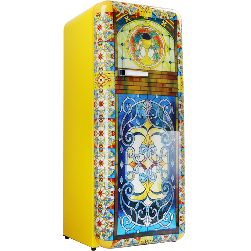 retro fridge home appliances upright deep tall drink refrigerator with freezer