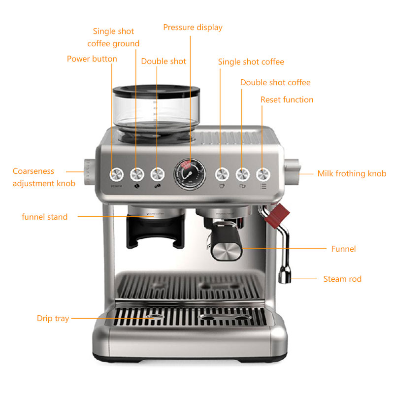 Semi-automatic home appliances Italian espresso coffee machine