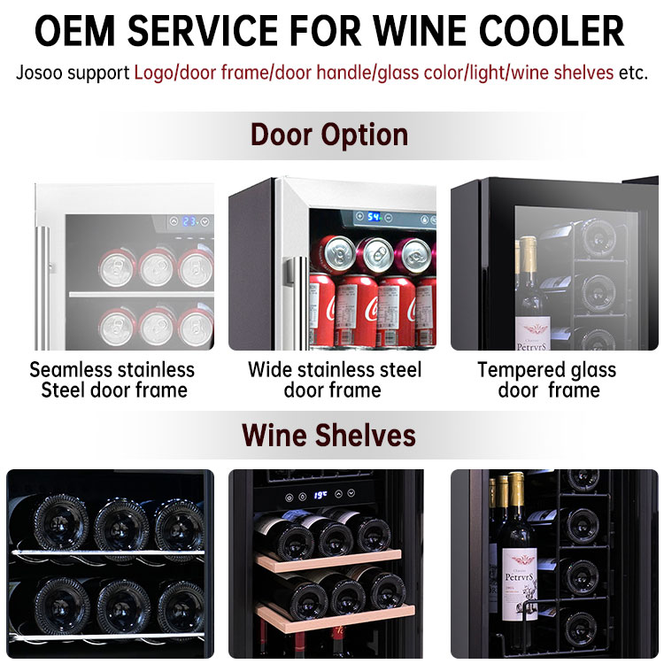 Josoo High-end Home Appliance Compressor Electric Cigar Humidor Cabinet Cooler Wine Cellar Fridge Vi