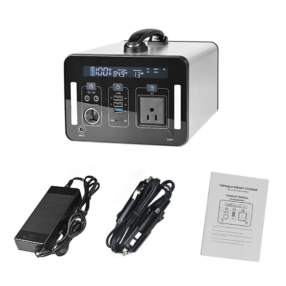 LONGTIME 1000W Rechargeable Portable Solar Energy Storage Lithium Battery Power Station