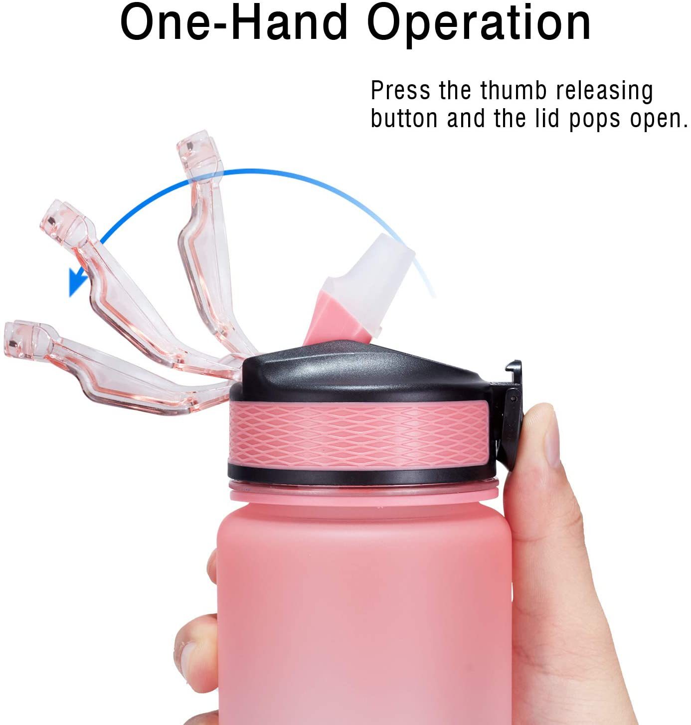 Customized Kid Water Bottle With Time Marker Sports Outdoor Gym Frosted Plastic Motivational Water B