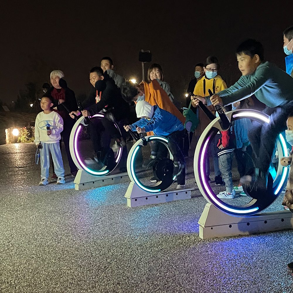 Customized amusement park equipment /luminous kids riding bike/sport park rides