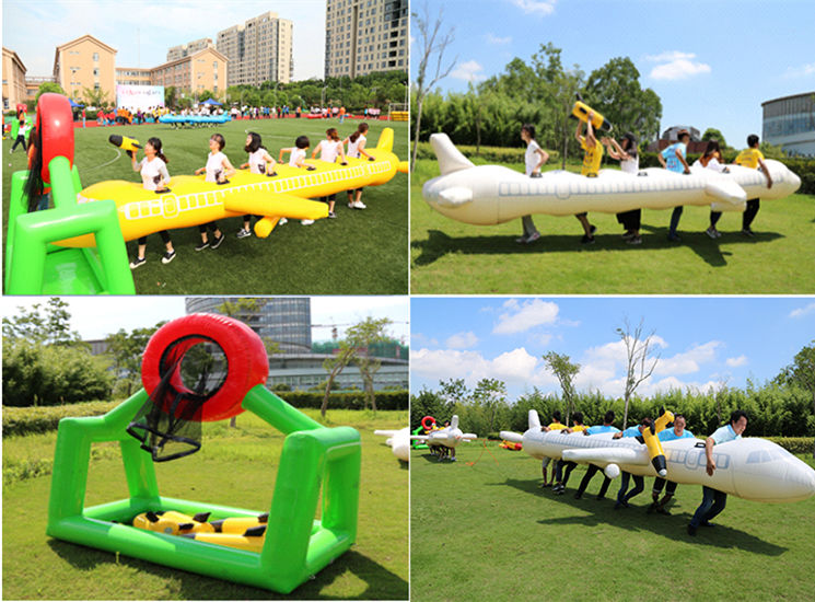 Professional factory offer inflatable plane game inflatable sports game team building game for kids 