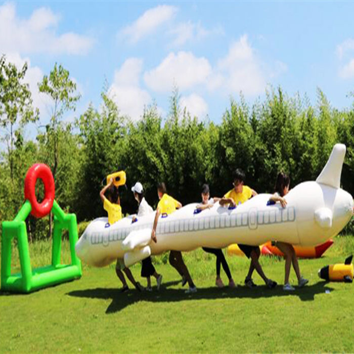 Professional factory offer inflatable plane game inflatable sports game team building game for kids 
